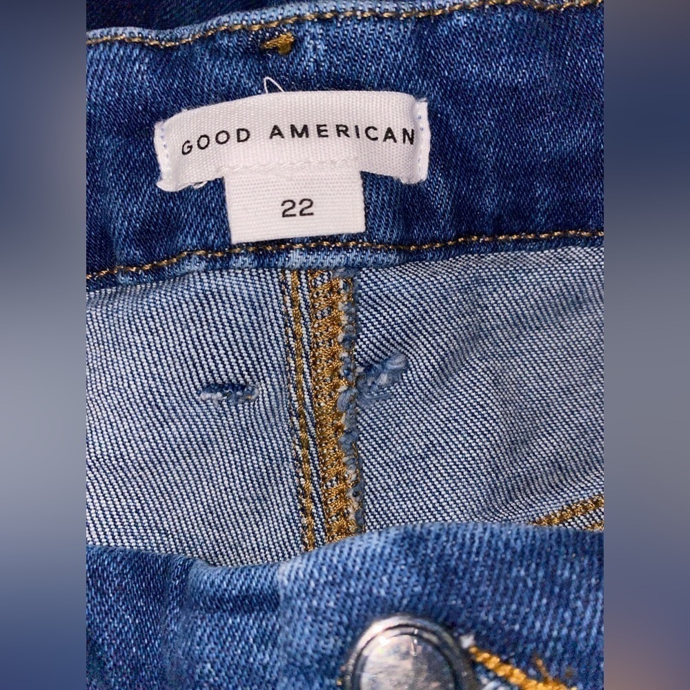 Good American Good Legs Crop Skinny High Rise Women 22/27 Denim Jean - Picture 3 of 10
